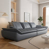 Luxurious Gray Pine Wood Sofa with Latex Down Cushions and Leathaire Finish hatx - 1024MUTUKISPACE
