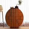 Elegant Solid Wood Cabinet with Unique Circular Design - Perfect for Stylish Storage hbs - 4419MUTUKISPACE