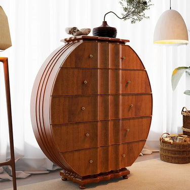 Elegant Solid Wood Cabinet with Unique Circular Design - Perfect for Stylish Storage hbs - 4419MUTUKISPACE