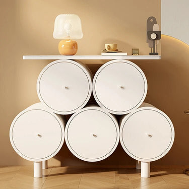 Modern Ceramic Stone & Solid Wood Cabinet - Stylish Storage Solution for Your Home hbs - 4421MUTUKISPACE