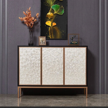 Elegant Shell Cabinet with Textured Panels - Stylish Storage Solution for Modern Spaces hbs - 4430MUTUKISPACE