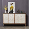Elegant Shell Cabinet with Textured Panels - Stylish Storage Solution for Modern Spaces hbs - 4430MUTUKISPACE