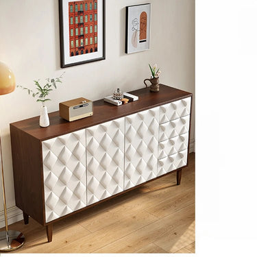 Modern Solid Wood Cabinet with Quilted Design – Elegant Storage Solution for Your Home hbs - 4434MUTUKISPACE