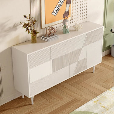 Modern Solid Wood Cabinet with Geometric Design - Elegance Meets Functionality hbs - 4435MUTUKISPACE