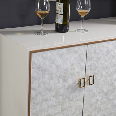 Sleek Modern Cabinet with Chic Shell Finish for Elegant Interiors hbs - 4436MUTUKISPACE