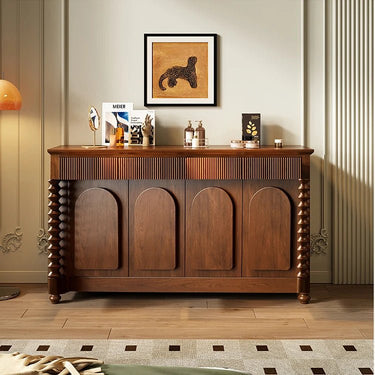 Elegant Solid Wood Cabinet with Intricate Detailing for Stylish Storage Solutions hbs - 4438MUTUKISPACE