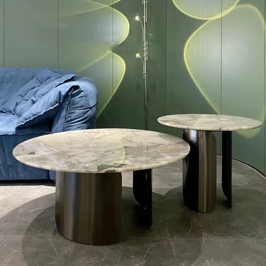 Sintered Stone Coffee Table with Multi - Layer Stainless Base – Modern Accent Piece hbso - 3014MUTUKISPACE