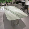 Sleek Sintered Stone Dining Table – Stainless Steel Base and Modern Multi - Layer Design hbso - 3017MUTUKISPACE