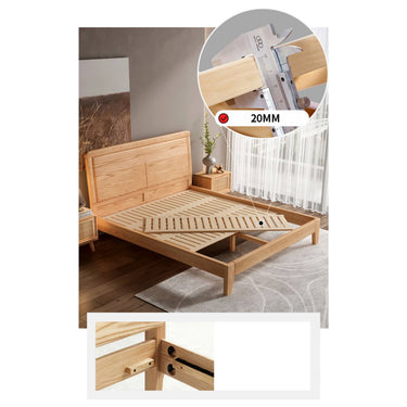 Stunning Natural Oak and Pine Wood Bed - Elegant and Durable hbzwg - 634MUTUKISPACE