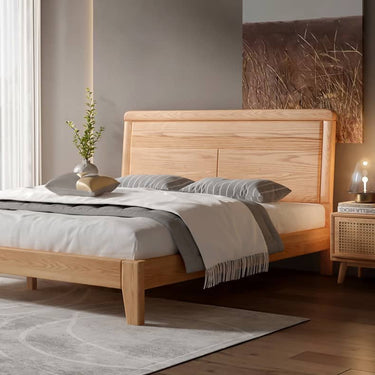 Stylish Oak Wood & Rattan Bedside Cabinet - Natural Wood Finish hbzwg - 635MUTUKISPACE