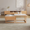 Modern TV Cabinet with White Sintered Stone and Oak Wood Accents hbzwg - 640MUTUKISPACE