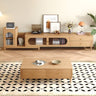 Elegant Brown Oak & Pine TV Cabinet with Glass Doors and Metal Accents hbzwg - 646MUTUKISPACE