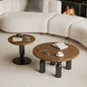 Round Solid Wood Coffee Table Set – Durable and Elegant Living Room Centerpiece hch - 3095MUTUKISPACE