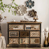Vintage Carved Cabinet with Intricate Patterned Drawers – Elegant Storage Solution hdst - 4235MUTUKISPACE