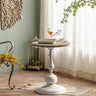 Chic Vintage Round Tea Table - Elegant Accent Furniture for Living Room hdst - 4240MUTUKISPACE
