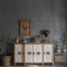 Vintage Charm Cabinet with Intricate Carvings - Density Board Design hdst - 4255MUTUKISPACE