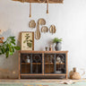 Vintage - Style Cabinet with Glass Doors - Elegant Storage Solution hdst - 4300MUTUKISPACE