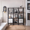 Stylish Black Density Board Storage Rack - Modern Shelving for Home & Office hdst - 4306MUTUKISPACE