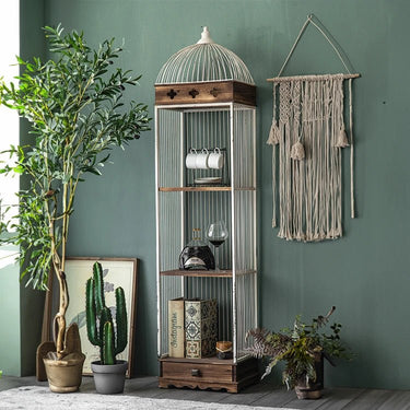 Freestanding Solid Wood Storage Rack with Modern Rustic Design hdst - 4310MUTUKISPACE