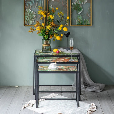 Stylish Tempered Glass Tea Table Set - Perfect for Modern Interiors hdst - 4311MUTUKISPACE