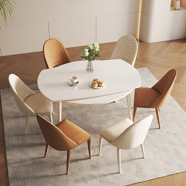 Marble Oak Dining Table – Durable Surface for Seamless Food Prep hfcjp - 4005MUTUKISPACE