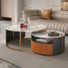 Elegant Marble Coffee Table Set with Sleek Gold Accents - Modern Living Room Centerpiece hfcjp - 4011MUTUKISPACE