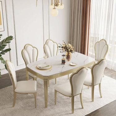 Stylish Ceramic Sintered Stone Dining Table - Modern Elegance for Your Home hgl - 4335MUTUKISPACE