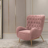 Elegant Pink Velvet Tufted Chair with Solid Wood Legs - Perfect for Modern Living Rooms hgl - 4344MUTUKISPACE