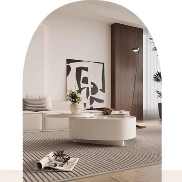 Modern Pine & Ceramic Sintered Stone Tea Table with Tempered Glass Top hgnzj - 4326MUTUKISPACE