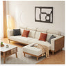 Elegant Beige Brown Suede Sofa with Ash Wood Frame - Perfect for Modern Living Rooms hjhms - 1037MUTUKISPACE