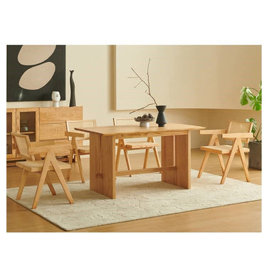 Elegant Natural Ash Wood Dining Table - Sleek Modern Design hjhms - 1044MUTUKISPACE