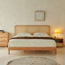 Natural Ash and Pine Wood Bed with Rattan Accents hjhms - 1046MUTUKISPACE