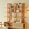 Stunning Natural Ash Wood Cabinet with Chic Rattan Detailing hjhms - 1049MUTUKISPACE