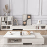 Elegant White & Beige Sintered Stone TV Cabinet - Stylish Living Room Storage hjl - 1182MUTUKISPACE