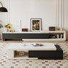 Stylish Modern TV Cabinet in White & Black with Sintered Stone and Pine Wood hjl - 1184MUTUKISPACE