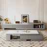 Modern Minimalist Coffee Table with White and Gray Sintered Stone Top and Pine Wood Base hjl - 1185MUTUKISPACE