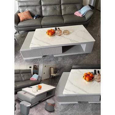 Elegant White Gray TV Cabinet with Sintered Stone & Pine Wood Finish hjl - 1186MUTUKISPACE