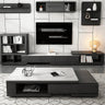 Stylish White & Black Sintered Stone TV Cabinet - Modern Home Entertainment Center hjl - 1188MUTUKISPACE