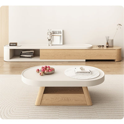 Sleek White Natural TV Cabinet for Modern Living Rooms