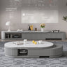 Elegant White & Gray Sintered Stone TV Cabinet with Pine Wood Finish hjl - 1204MUTUKISPACE