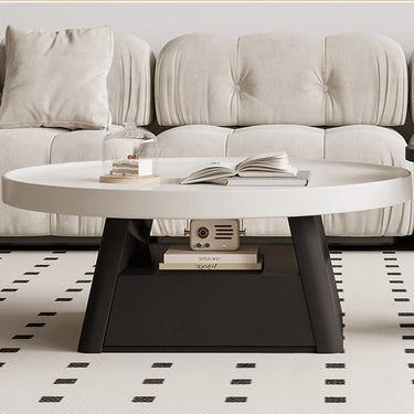 Sleek Modern Coffee Table in Elegant White and Black Finish - Perfect for Stylish Living Spaces hjl - 1226MUTUKISPACE