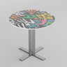 Round Glass Coffee Table with Steel Base – Modern Elegance hjzjl - 5200MUTUKISPACE