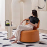 Stylish Beige, Dark Orange, and Khaki accent chair with Pine Wood Accents and Faux Leather Finish hksc - 976MUTUKISPACE