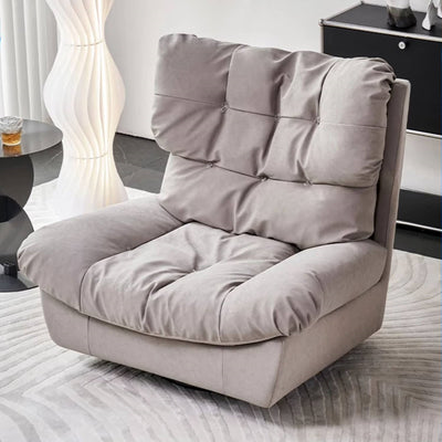 Gray Blue Beige Sofa with Pine Wood Frame and Faux Leather Accents - Down Filled Comfort