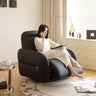 Classic Beige and Black Faux Leather Recliner with Dark Yellow, Khaki, and Green Accents - Pine Wood Frame hksc - 980MUTUKISPACE