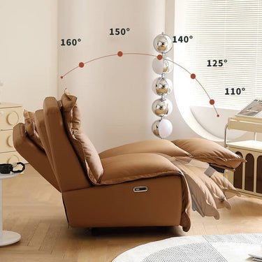 Modern Recliner - Brown, Light Gray, Dark Beige & Black Pine Wood Faux Leather Upholstery hksc - 983MUTUKISPACE