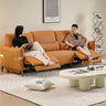 Elegant Orange and White Sofa with Pine Wood Frame and Faux Leather Down Cushions hksc - 985MUTUKISPACE