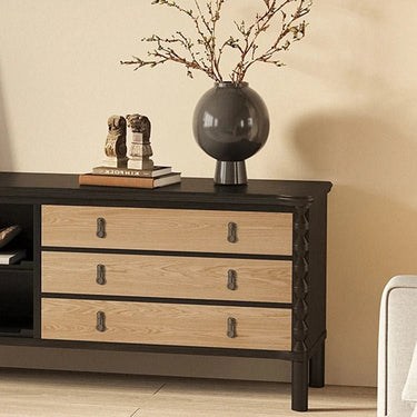Elegant TV Cabinet in Ash Wood Multi - Layer Board - Modern Home Entertainment Center hld - 4475MUTUKISPACE