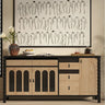 Stylish Ash Wood Cabinet with Glass Accents and Multi - Layer Board Design hld - 4483MUTUKISPACE