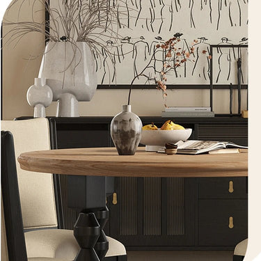 Elegant Ash Wood Dining Table - Stylish Multi - Layer Design for Modern Homes hld - 4488MUTUKISPACE